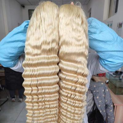 China Remy Human Hair Amara Wholesale Products 100% Blonde Deep Wave 13x4 Lace Front Wig Virgin Lace Front Wigs Transparent Hair Blonde for sale