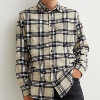 China Breathable Plaid Flannel Shirts Men Cotton Plaid Flannel Shirt Men for sale