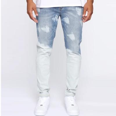 China Custom Color Fade Proof Mens Stylish Custom Jeans Paint Splatter Skinny Design Distressed Mens Jean Pants Mens Jeans for sale