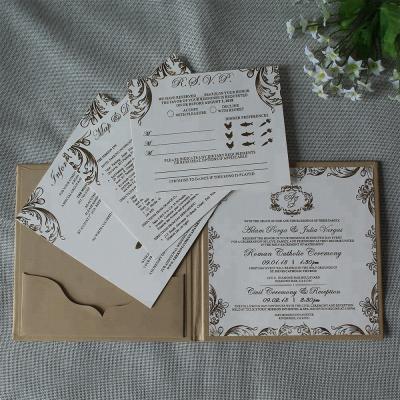 China Gorgeous Europe hardcover style invitation for ur special wedding day with embossed for sale