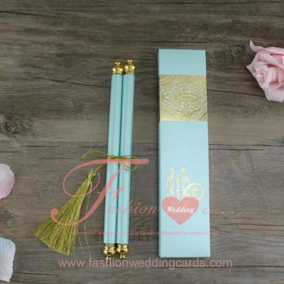 China 2019 China Hot Sale Customized Wedding Scroll With Royal Box Scroll Wedding Invitation for sale