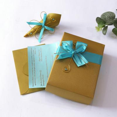 China China Ice Cream Shape Wedding Invitations Custom Shape Wedding Cards With Ribbon Box for sale