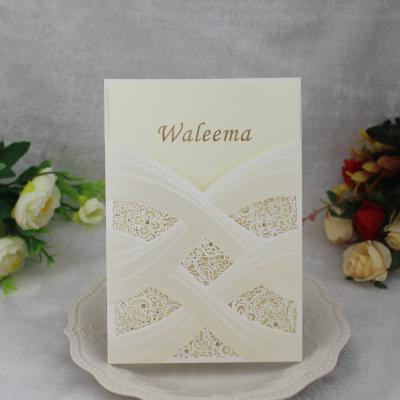 China Europe Wholesale Price White Elegant Invitation Cards With Pocket for sale