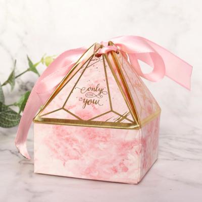 China Europe Wholesale Price Gift Boxes Triangle Cone Type Can Be Customized Pattern Paper Wedding Gift Candy Box for sale