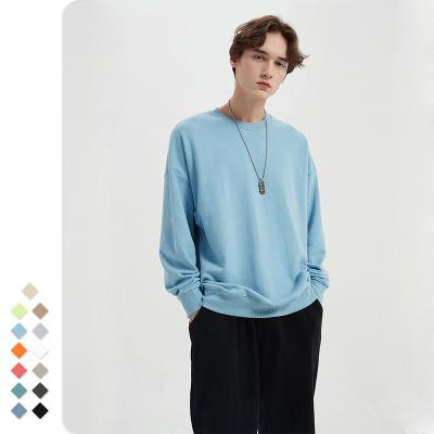 China Wholesale Men's Anti-shrink Solid Color Custom 100% Cotton Plain Sweatshirts and Pants Men's Oversized High Quality Pullover Unisex Sweatshirt for sale