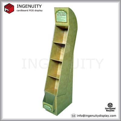 China promotion cardboard display, cardboard floor display, cardboard books display for retail for sale