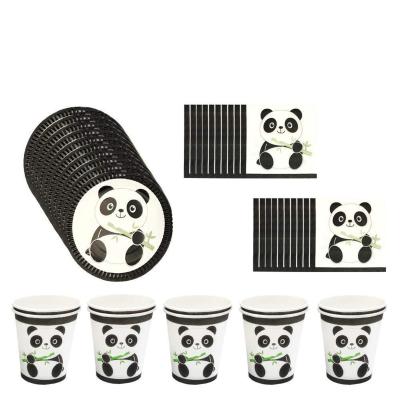 China Modern Panda Theme BIRTHDAY PARTY Decoration Holiday Party Tableware Set for sale