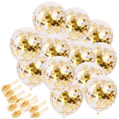 China Modern 20 Pieces 12 Inches Gold Confetti Party Balloons For Party Decorations Wedding Decorations And Proposal for sale