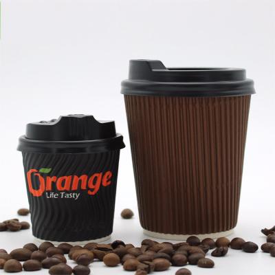 China Modern Disposable Double-Layers Corrugated Coffee Mugs With Customized 4 8 12 16oz for sale