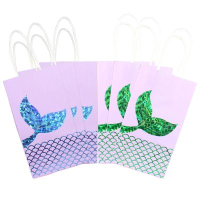 China Modern 22 Pack Mermaid Party Bags Mermaid Party Supplies Favors Goodie Bag Glitter Treat Bags For Under The Sea Party for sale