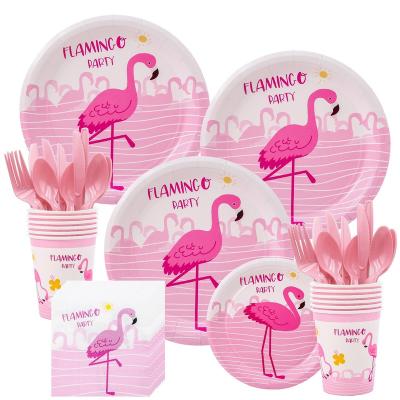 China Amazon New Flamingo Party Holiday Paper Items Children's Birthday Decorations for sale