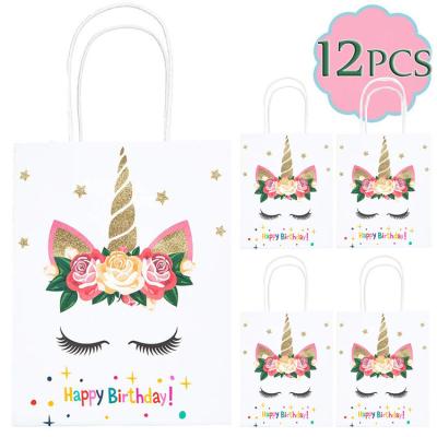 China Modern Funnlot Unicorn Birthday Party Bags Unicorn Party Supplies As Unicorn Goodies Candy Bags With Glitter (12PCS) for sale