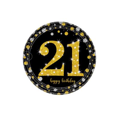 China 30,40,50,60 Years Old Birthday Party Costume Decoration Popular Gold Black Gold Rose PAPER Border for sale