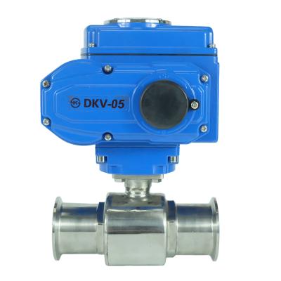 China General DKV 25mm DN50 1inch Quick-install Food Grade Straight Flange Electric Sanitary Ball Valve Polished Surface One Way 1pcs for sale