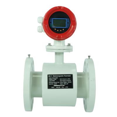 China PTFE/F46 DKV Electromagnetic Sea Water Soda Stainless Steel Flow Meter Acid Liquid Magnetic Water Flow Sensor for sale