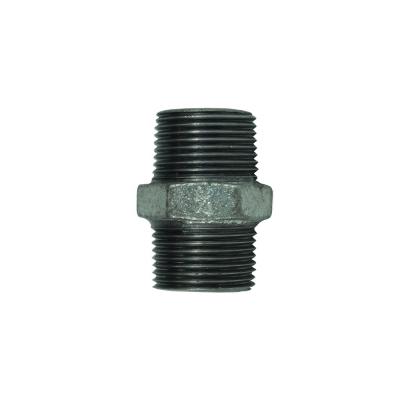 China DKV General NPT bsp threaded hot dipped galvanized iron GI steel malleable hexagon nipple in pipe fittings for sale