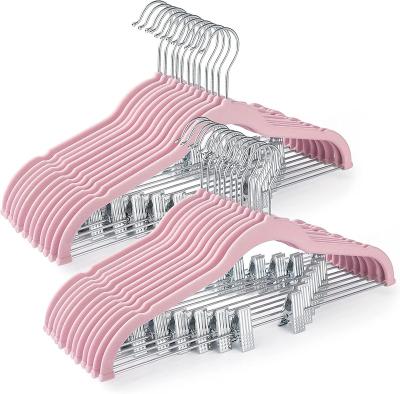 China Nobemall Velvet Skirt Hangers 24 Packs Velvet Hangers With Ultra Thin Clips for sale