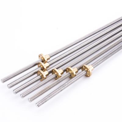 China Hotels CNC 3D Printer THSL-300-8D Rod T8 Trapezoidal Screw Thread 8mm Lead 1mm Length1000mm With Brass Nut for sale