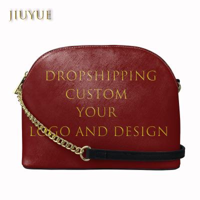 China Day Cross - Body Bag Dropshipping Message Bags For Ladies Personalized Custom Made Your Logo Gold Design Shell Shape Bag Wholesale Leather Cross - Body Bag for sale