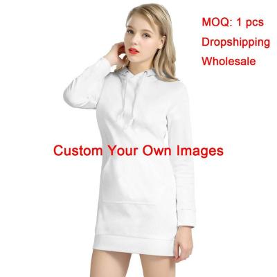 China Wholesale Custom Anti-Static Sweater Fashionable Hoodies Autumn Hoodies Dress For Woman Dress Ladies Casual Oversized Hoodies Dress for sale