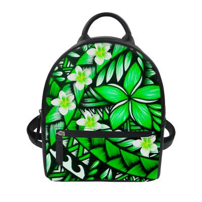 China Anti-theft Polynesian Traditional Tribal Print Custom Women Backpack Fashionable School Bags Genuine Leather Women Backpack for sale