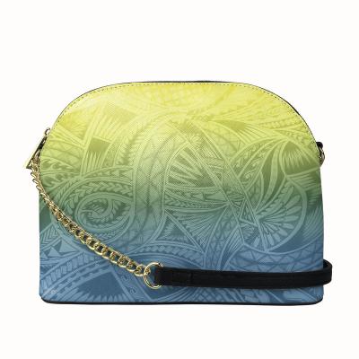 China Day Cross - Retro Polynesian Tribal Colorful Floral Body Bag Ladies Cross & Body Tote Bags Girls Luxury Custom Shell Bags Fashionable Crossbody Bags for sale