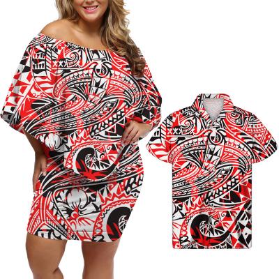 China Breathable Custom New Design Matching Outfits Couples Luxury Bandana Print Dresses High Value Plus Size Summer Dresses for sale