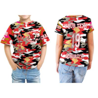 China Short Sleeve Delta Iota Delta Sorority Camouflage T-Shirts For Kids Short Sleeves Little Boys Summer Shirts Bulk Boys Shirts Children Kids Clothing for sale