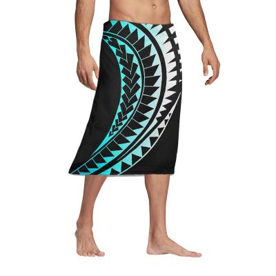 China Polynesian Tribal Men's Pareo Black Anti-Wrinkle Sarongs Oversized Ethnic Cheap Prices Bulk Clothing Male Sarongs Short Skirt For Men for sale