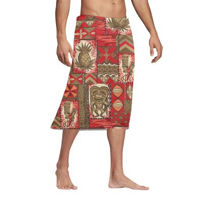 China High Quality Anti-Wrinkle Wholesale Pareo Sarongs For Men Polynesian Tribal Tiki Printing Pareo Ethnic Clothing Vintage Mens Warp Skirt for sale