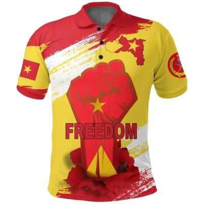 China High Quality Polyester Golf Shirts Polo Shirts Luxury Custom Polo Shirts Oversize Men's Tigray Freedom Flag Design QUICK DRY for sale