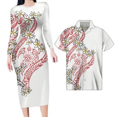 China Anti-Static Polynesian Tribal Turtle Dress White Fall Sheath Long Dresses For Ladies Sexy Vintage Women Skirts Custom Dress for sale