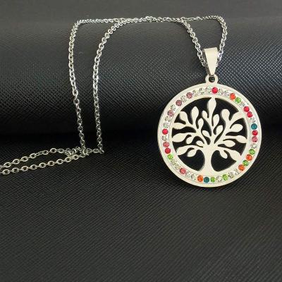 China Fashionable Custom High Quality Tree Of Life Stainless Steel Jewelry Pendant Necklace for sale