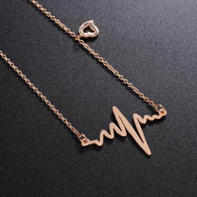 China Wholesale Fashionable Jewelry ECG Pendant Necklace Stainless Steel China Luxury Jewelry for sale