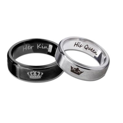 China Trendy Fashion White Color Men's Ring Custom Engrave Name Stainless Steel Ring Blanks for sale