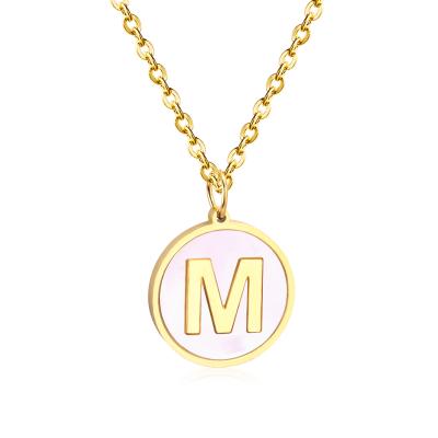 China 2019 Wholesale Fashionable 26 Letter Necklace Female Alphabet Initial Shell Pendant Necklace Party Daily for sale