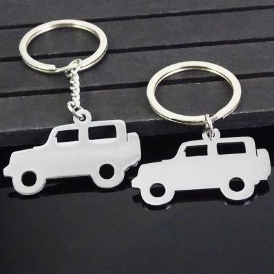 China Fashionable hot selling design jeep car stainless steel keychain masks personalized lgog key chain for sale