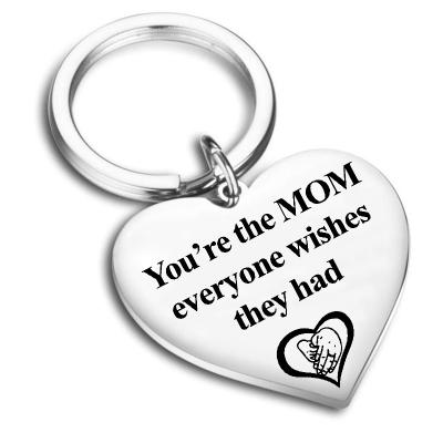 China Your're Trendy MOM Everyone Wish They Had Custom Logo Stainless Steel Keychain for sale