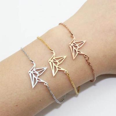 China Fashionable Cut Crane Chain Plated Accessories Women Stainless Steel Bracelet for sale