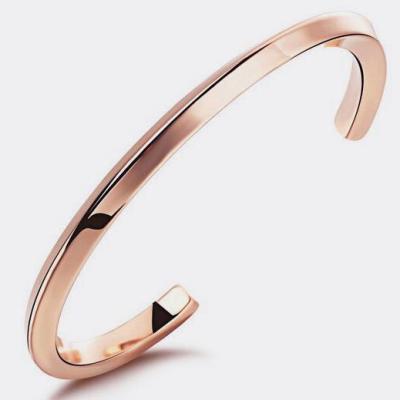 China Trendy Fashion Young Plain Plated Titanium Steel Jewelry Bracelet Charm for sale