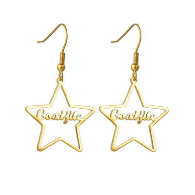 China Customized TRENDY Nameplate Hexagon Star Shape Earrings Female Minimalist Stainless Steel Earring Jewelry for sale