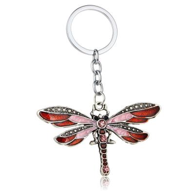 China Crystal Butterfly Keychain Bohemia Dragonfly Animal Charm Jewelry Key Chain Pendant Fashionable Gifts for sale