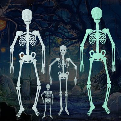 China Glow Stored In The Dark Halloween Activity Skeleton Props Strip Haunted House Decorations 1.5M Fluorescent Skeleton for sale