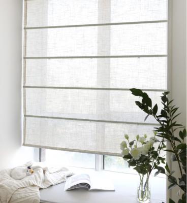 China Europe Japan new China style white Plain linen curtain Roman blind for bedroom living reading dinning room balcony for sale