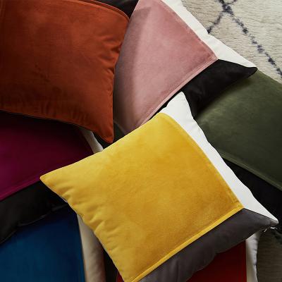 China Viable Unique Luxury European Velvet Patch Work Cushion Cover Support Customization for sale