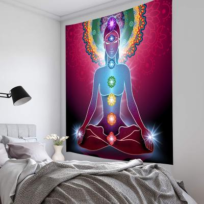 China Custom Printed Spiritual Colorful Small MOQ Yoga Meditation Wall Decorations Tapestry Wholesale for sale