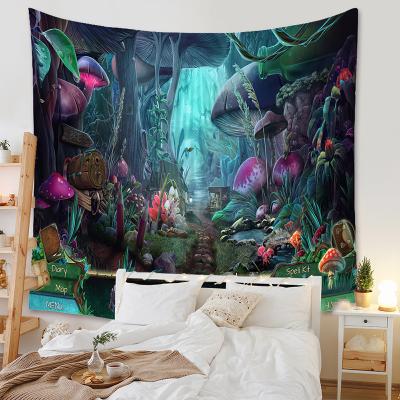 China Plain Fantasy Fairy Tale Tapestry Video Game Wall Hanging Tapestries Flannel Psychedelic Velvet Printed for sale