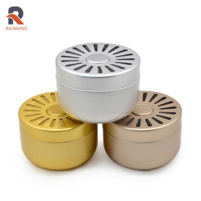 China 150ml/5.07oz Paste Customized Aluminum Cosmetic Jar With Hollow Hole Cover For Air Freshener Cream for sale