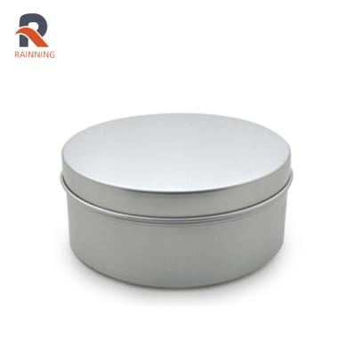 China Cosmetic 300ml Round Tin Cans 10oz Metal Aluminum Tin Container Screw Top Steel Tin Cans Cosmetic Round Sample for sale