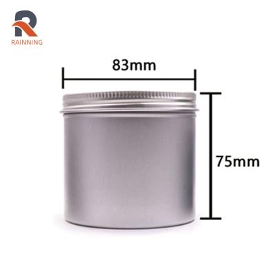 China Cosmetic 300ml Cosmetic Aluminum Jar With Silver Lid Small Round Shape Cosmetic Packaging Tins for sale